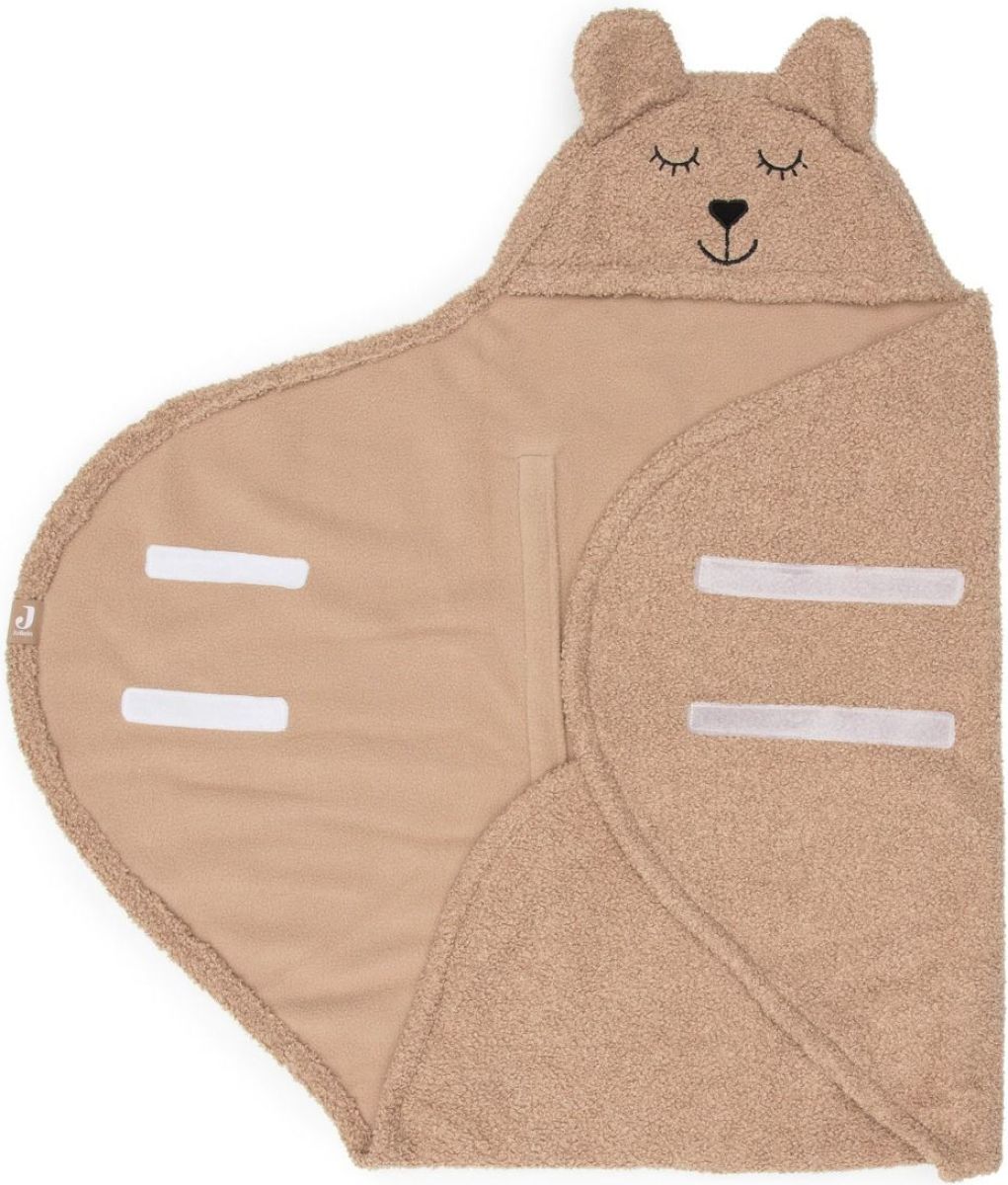 Jollein universele wikkeldeken Bear Boucle voor auto 100x105 cm - biscuit