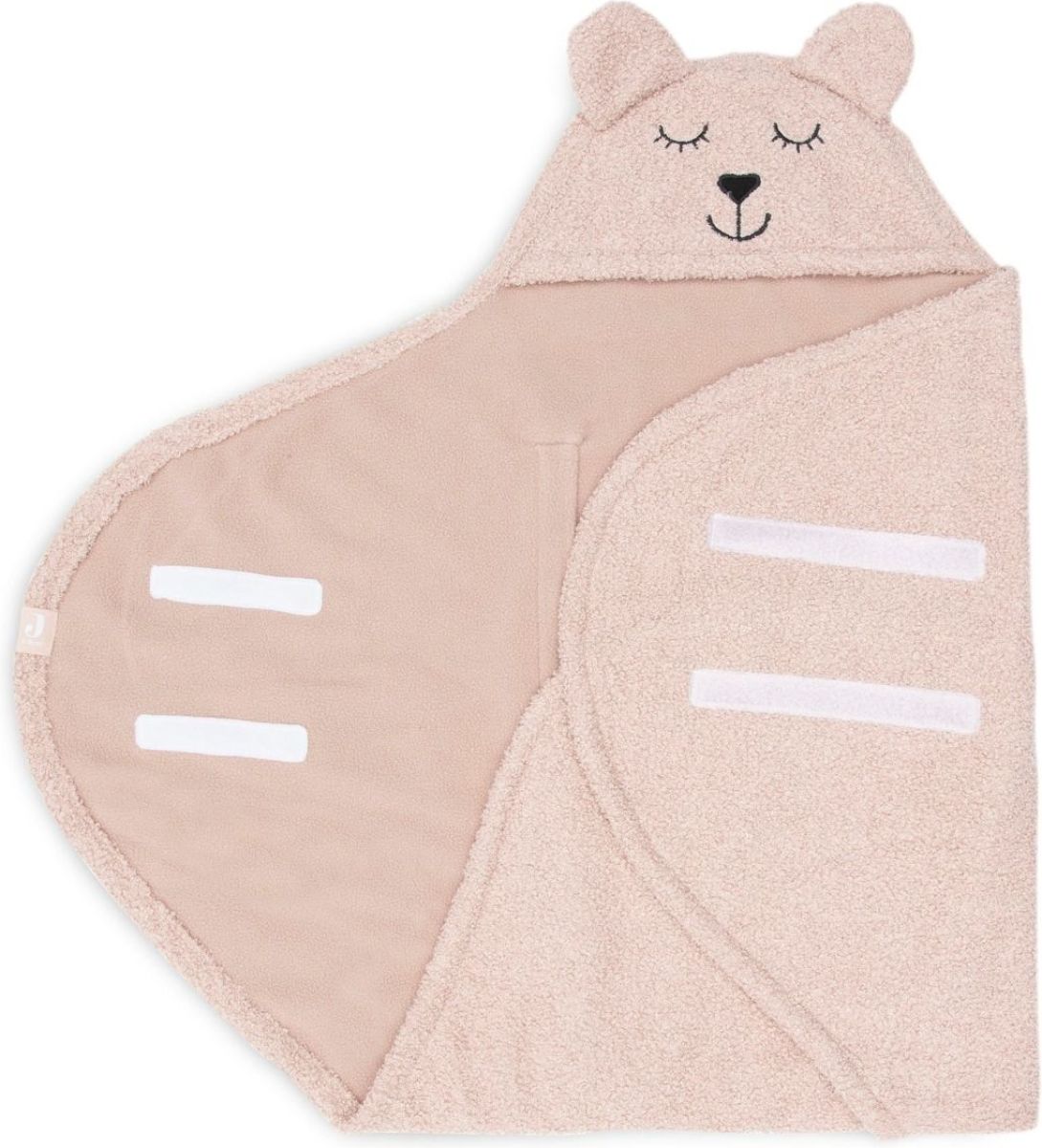 Jollein universele wikkeldeken Bear Boucle voor auto 100x105 cm - Wild Rose