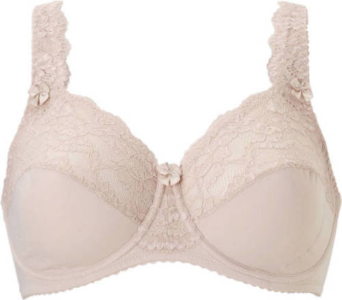 Plaisir +size beugelbh Beate met kant beige