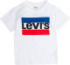 Levi's Kids T-shirt met logo wit/blauw/rood