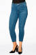 Yoek cropped high waist skinny jeans blauw