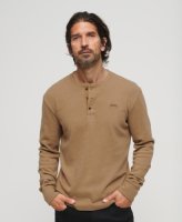 Superdry regular fit longsleeve Vintage logo met logo buck tan marl