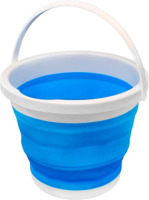 Concorde emmer opvouwbaar - 5L - blauw/wit - kunststof en rubber