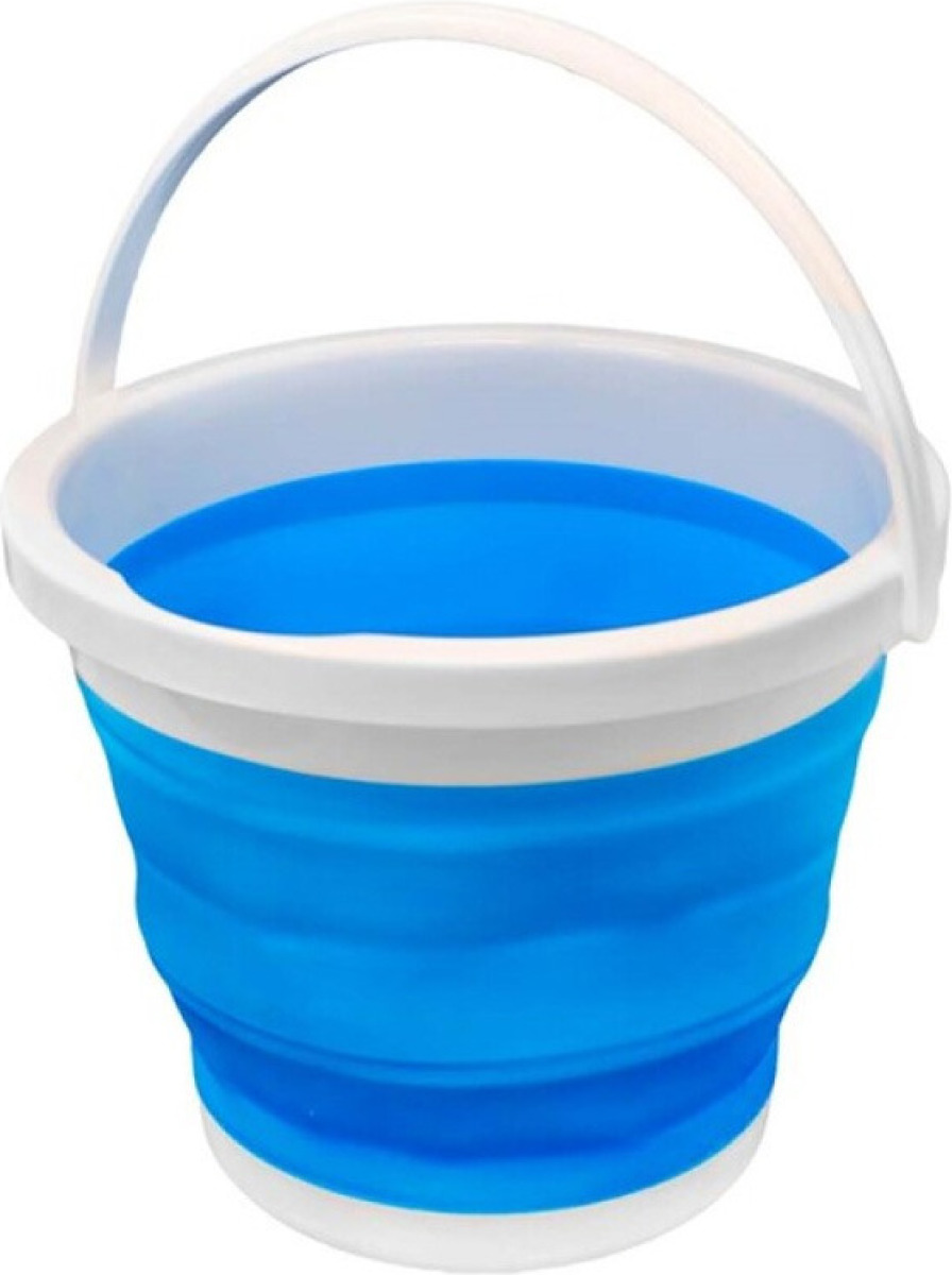 Concorde emmer opvouwbaar - 5L - blauw/wit - kunststof en rubber