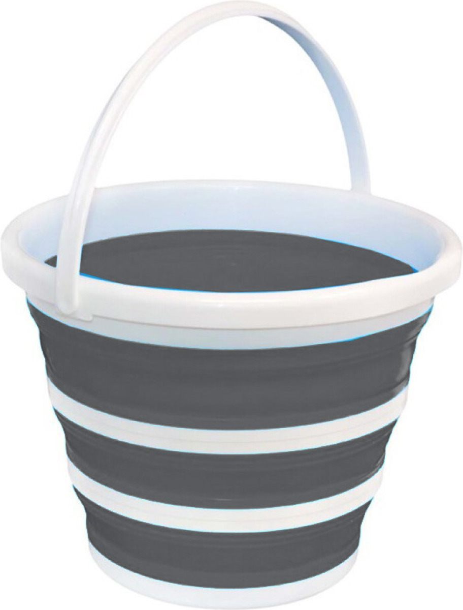 Concorde emmer opvouwbaar - 15L - grijs/wit - kunststof en rubber