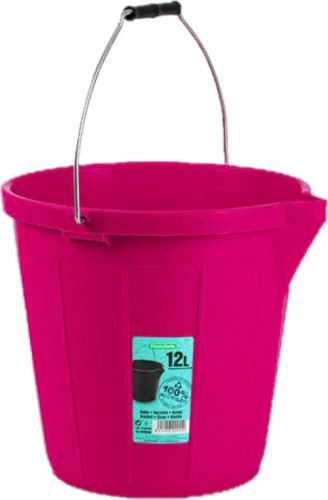 Plasticforte Set van 5x stuks kunststof emmers met schenktuit fuchsia roze 12 liter