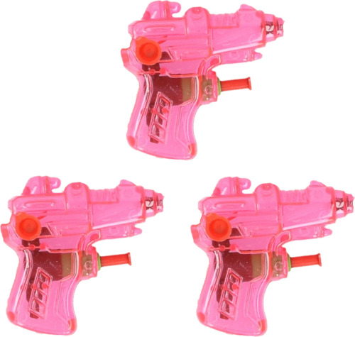 Merkloos Mini waterpistool - 6x - roze - kunststof - 8 centimeter - zomer speelgoed