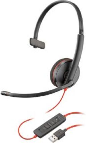 HP POLY Blackwire 3210 Headset Bedraad Hoofdband Kantoor/callcenter USB Type-A Zwart