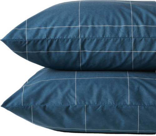 wehkamp home katoenen kussensloop navy (set van 2) (60x70 cm)