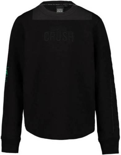 Crush Denim longsleeve met logo zwart