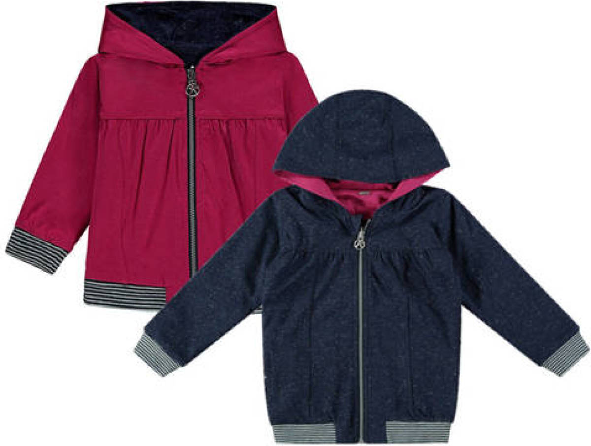 Kanz baby reversible sweatvest blauw/ rood