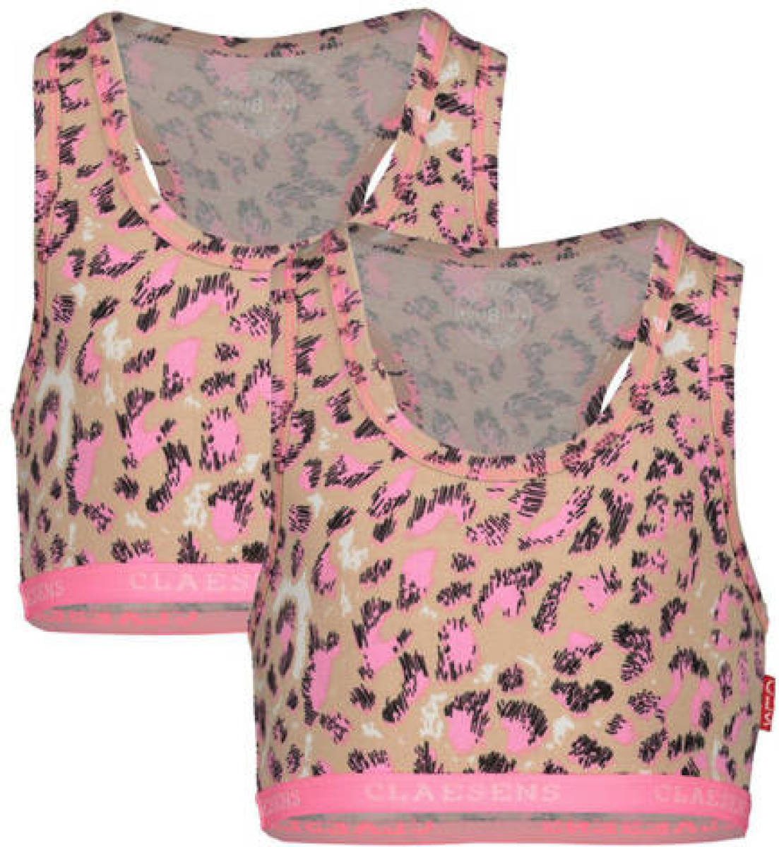 Claesen's top met panterprint roze