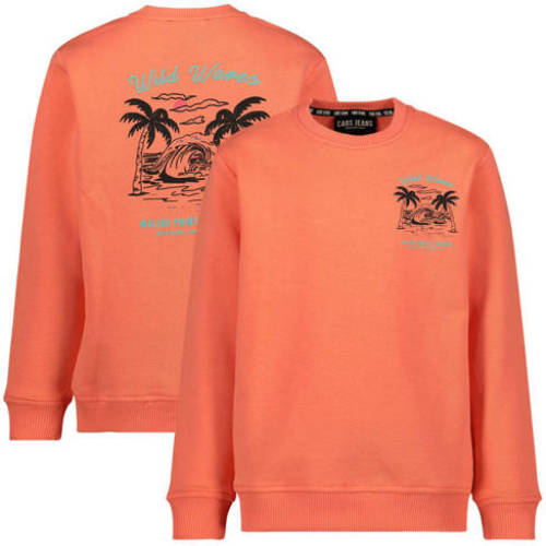 Cars sweater Simmar met backprint oranje