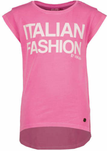 Vingino T-shirt met tekst roze