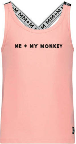 Me & My Monkey singlet met logo lichtroze