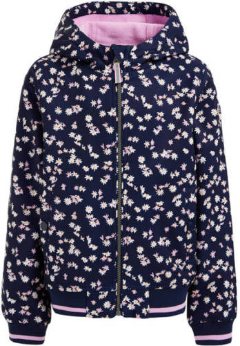 WE Fashion softshell jas met all over print donkerblauw