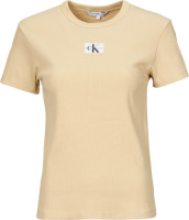 T-shirt Korte Mouw CALVIN KLEIN JEANS  WOVEN LABEL RIB REGULAR TEE