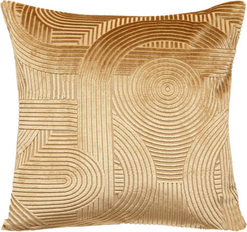 CASA DI ELTURO Velvet Kussen Goud Abstract - 40 x 40 cm (incl. vulling)