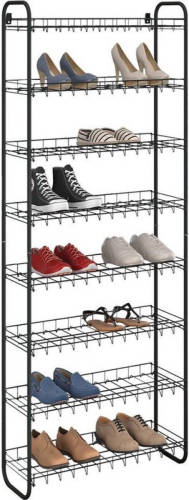 Tomado - Metaltex - Shoe 8 - Schoenenrek - Zwart - 8 verdiepingen - met wandfixatie - 24 paar schoenen