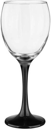 GlassMark Glasmark Wijnglazen - 6x - Black collection - 300 ml - glas - Wijnglazen