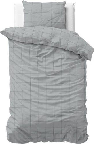 DreamHouse Bedding Deep Check dekbedovertrek - 1-persoons (140x200/220 cm + 1 sloop) - Katoen satijn - Grey