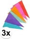 Boland 3x Feestelijk gekleurde slinger met papieren vlaggetjes 10 m - Vlaggenlijnen