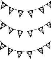 Fiestas Guirca 3x Halloween vlaggenlijnen met schedels 360 cm - Vlaggenlijnen