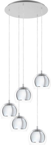 Eglo Rocamar 1 Hanglamp - E27 - Ø 58,5 cm - glas - Grijs/Zilver