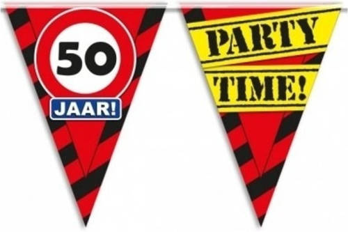 Paperdream 3x Versiering 50 jaar slingers 10 meter - Vlaggenlijnen