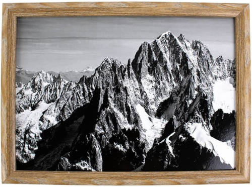 Mars & More Schootkussen/laptray Mont Blanc gebergte print 43 x 33 cm - Dienbladen