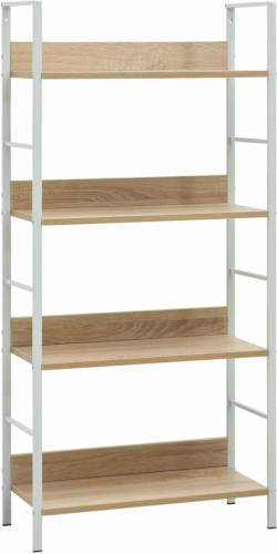 VidaXL Boekenkast 4 schappen 60x27,6x124,5 cm bewerkt hout eikenkleur