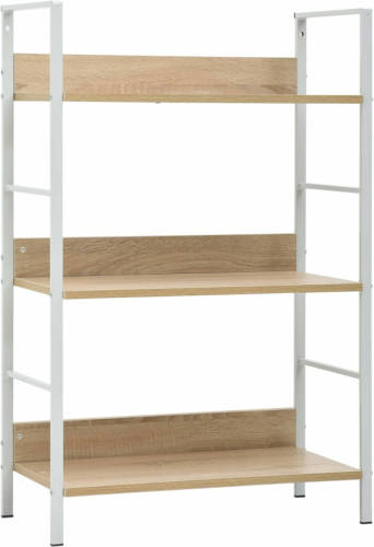 VidaXL Boekenkast 3 schappen 60x27,6x90,5 cm bewerkt hout eikenkleurig