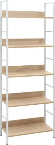 VidaXL Boekenkast 5 schappen 60x27,6x158,5 cm bewerkt hout eikenkleur