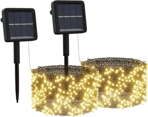 The Living Store Solarlichtslinger - 200 LEDs - Warmwit - 8 lichteffecten - Binnen en buiten gebruik