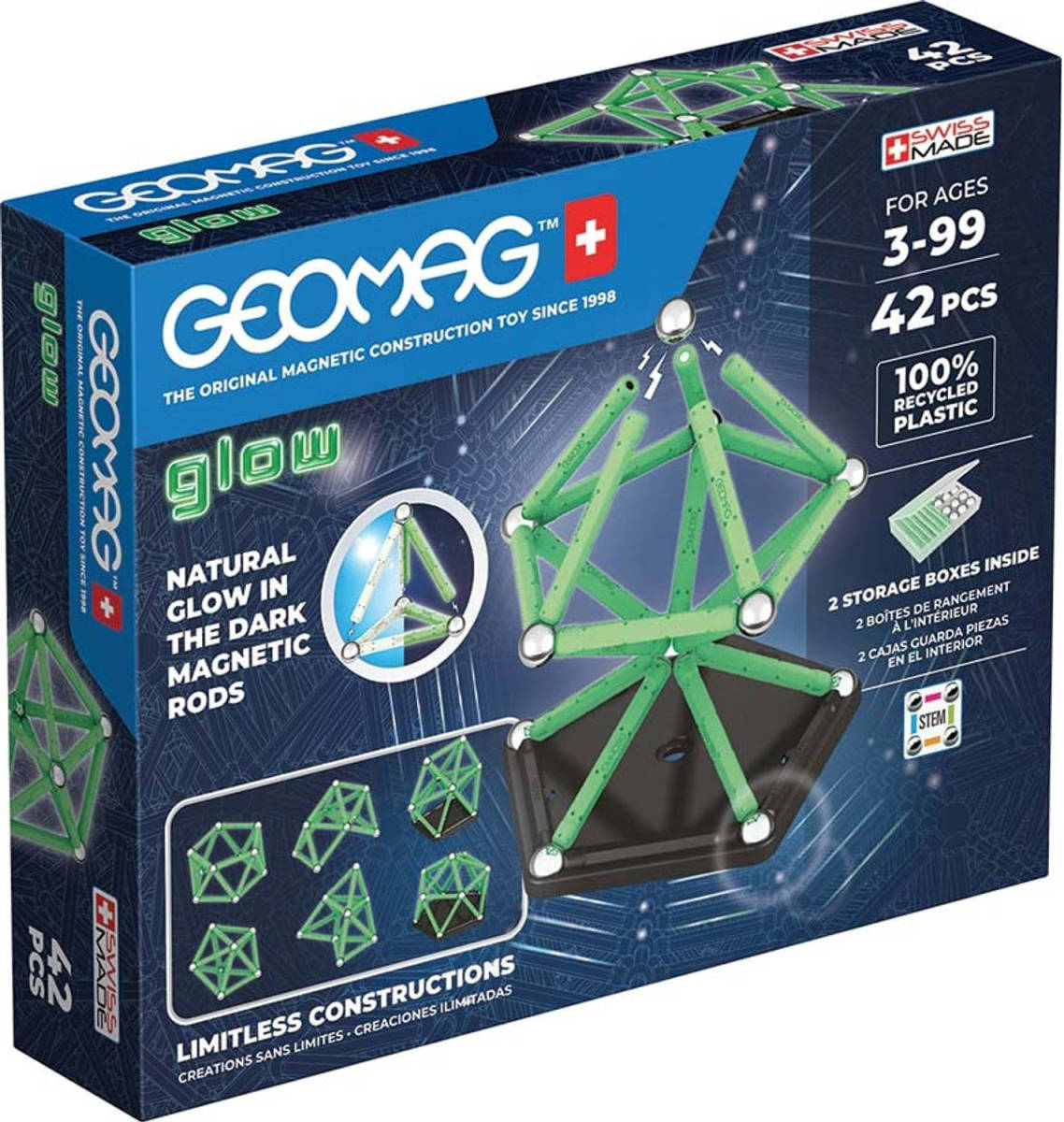 Geomag Glow Set Recycled - 42-delig