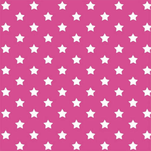 2LIF Decoratie plakfolie roze met sterren 45 cm x 2 meter zelfklevend - Meubelfolie