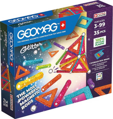 Geomag Glitter Panelen Set Recycled - 35-delig