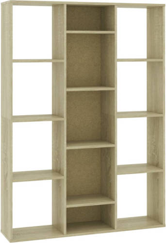 The Living Store Kamerscherm Sonoma Eiken - Hout - 100x24x140cm - Met 13 vakken