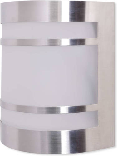 The Living Store Muurlamp voor buiten - Roestvrijstaal en glas - 14 x 10.5 x 16.5 cm - IP44