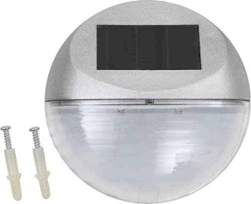 The Living Store Solarwandlampen - 24 stuks - Zilver - 11 x 5 cm - 2 x 0.06W LED - Zonne-energie - Oplaadbare batterij