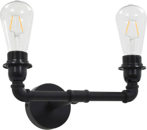 The Living Store Wandlamp Steampunk - 31 x 18 x 15.5 cm - E27 fitting - Metaal - Zwart