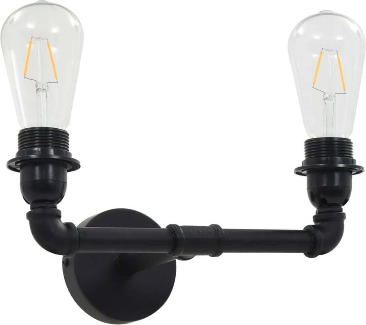 The Living Store Wandlamp Steampunk - 31 x 18 x 15.5 cm - E27 fitting - Metaal - Zwart