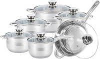 Swiss Pro+ Pannenset - 12-delig - RVS - Zilver