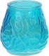 H&S Collection Windlicht geurkaars - blauw glas - 48 branduren - citrusgeur - geurkaarsen
