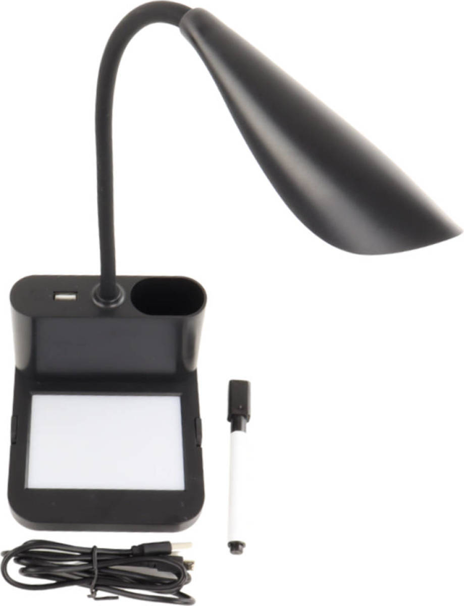 Orange85 Bureaulamp - Zwart - Bureau Organizer - Usb Telefoon Lader - Notitieblok Uitwisbaar