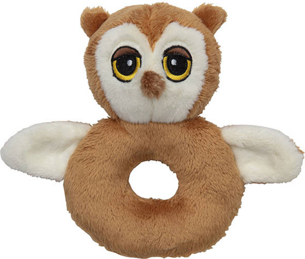 Nature Push Planet Dieren knuffel baby rammelaar uil 10 x 15 cm - Rammelaars