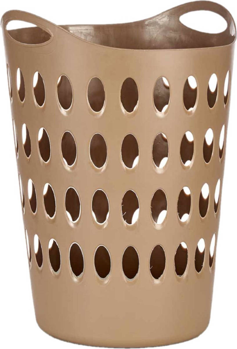 Arte r Flexibele wasmand/opbergmand rond goudbruin 50 liter - Wasmanden