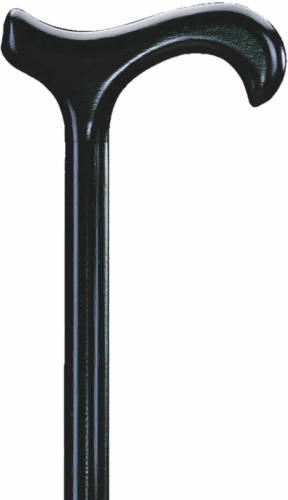Gastrock Houten Wandelstok - Beukenhout - Zwart - Derby handvat - Voor heren en dames - Lengte 94 cm