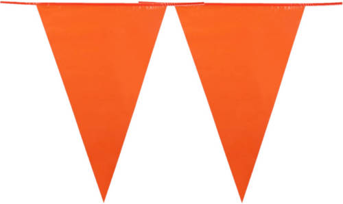 Boland 3x stuks oranje Holland plastic groot formaat buiten vlaggetjes van 10 meter - Vlaggenlijnen