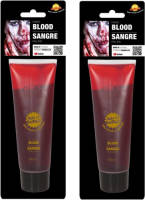 Fiestas Guirca 2x stuks tube vloeibaar horror nepbloed schmink 100 ml - Schmink